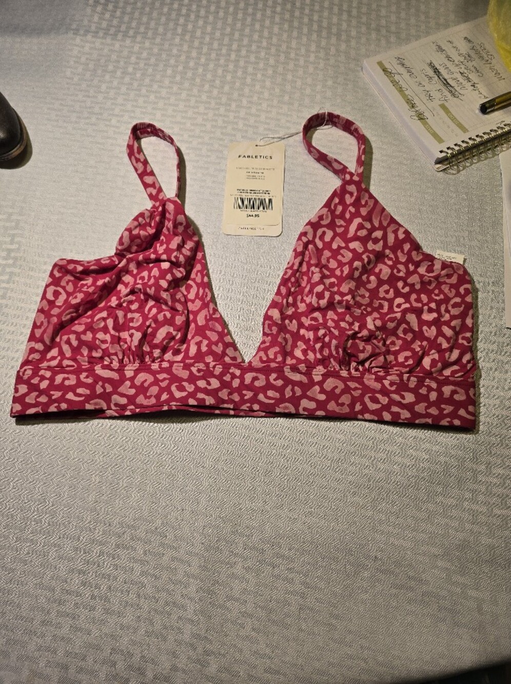 Fabletics Hot Pink Leopard-Print Bralette